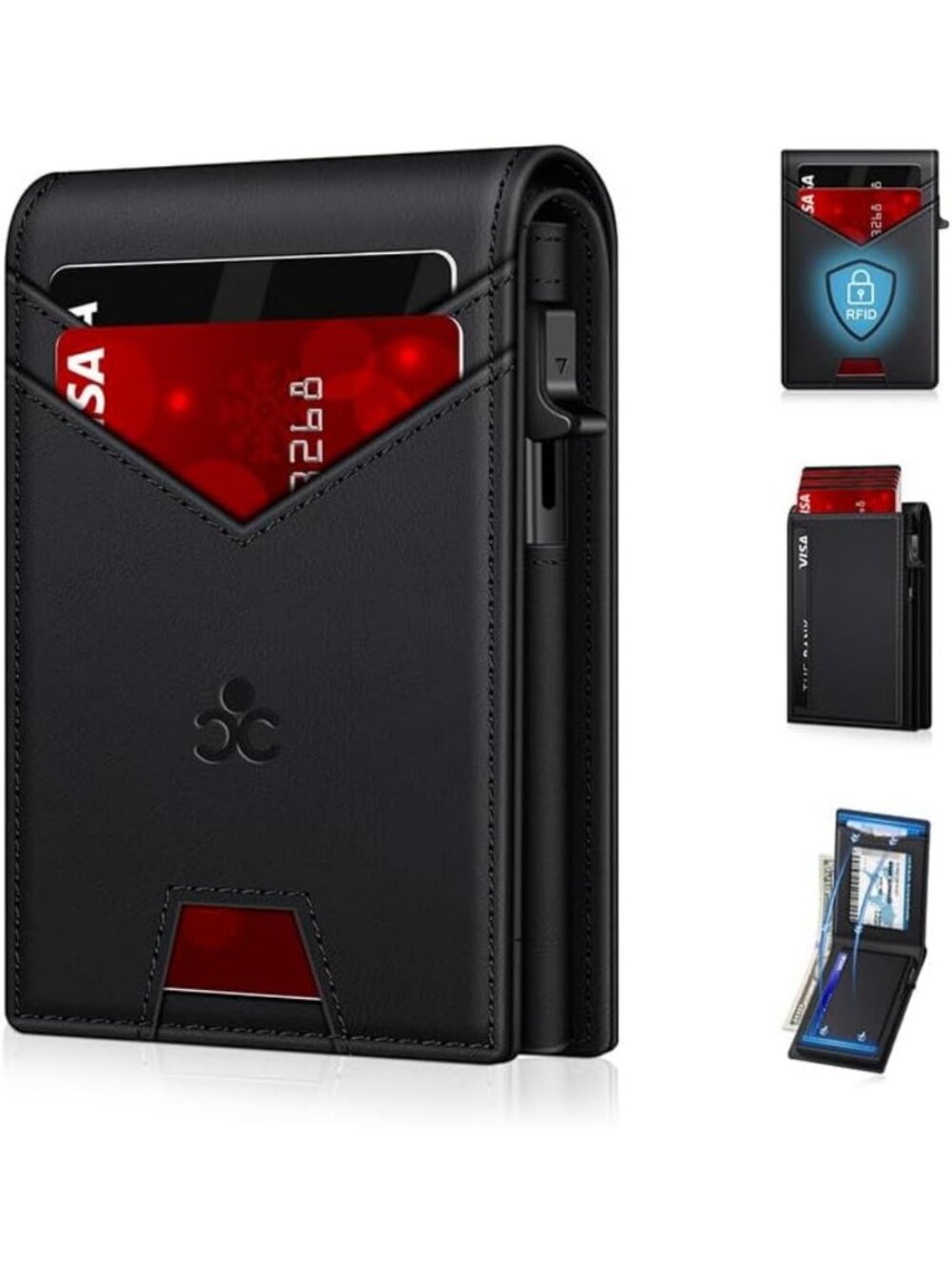 RFID Blocking Minimalist Wallet for Men | Slim Card Holder for 12-14 Cards
